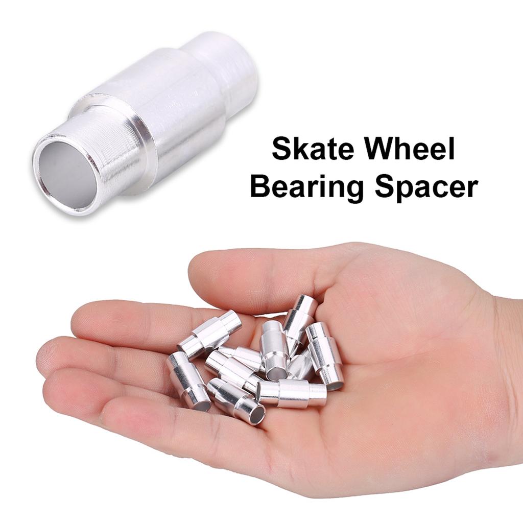 10pcs Aluminum Alloy 6mm Axles Roller Skate Shoes Bearing Spacer Slalom Skateboard Longboard Wheels Bearing Bushing Sleeve