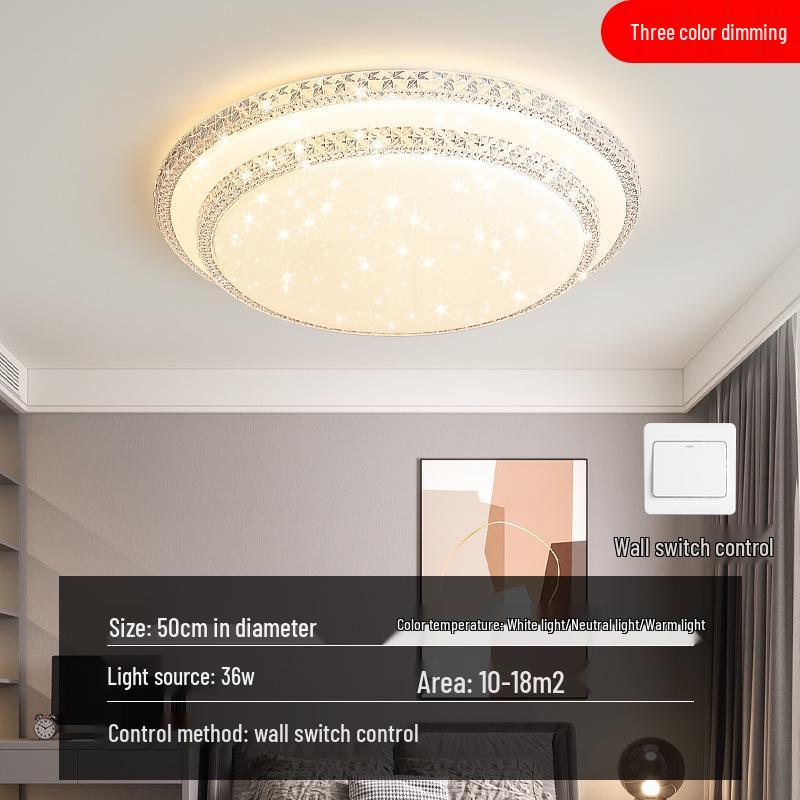 Luxury Crystal LED Ceiling Light for Bedroom, Study, Living, and Dining Rooms
