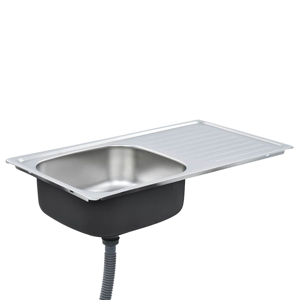 Built In Sink with Strainer and Siphon Stainless Steel