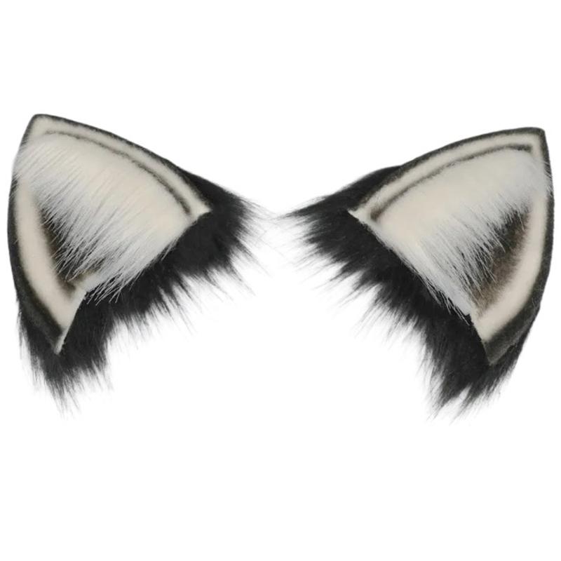 Realistic Wolf Ear Headbands Carnivals Party Plush Headpiece Movie Enthusiasts Party Role Play Animes Makeup Hairband