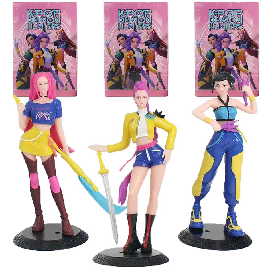 3pcs Anime Kpop Demon Hunter Figure Model Toy Cartoon Gaming Peripheral Desk Decoration Collection Figure Model Toy For Kid Gift