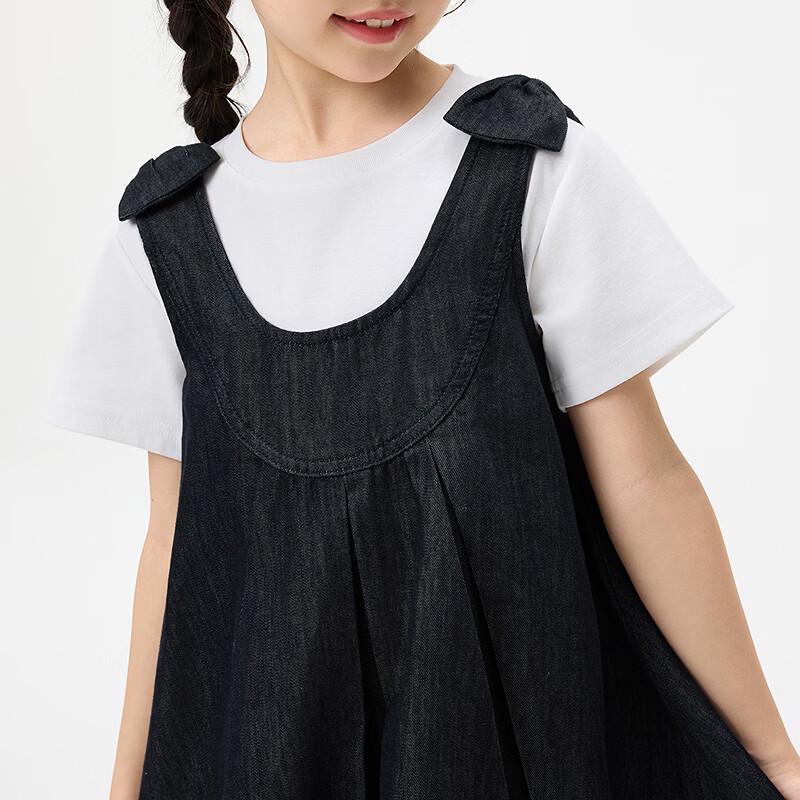 Girls' Summer Sleeveless A-line Dress with Bowknot