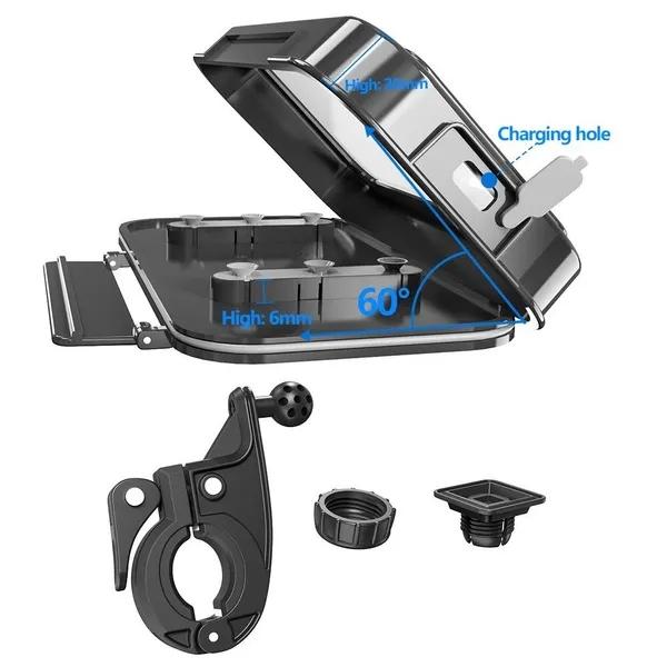 360° drehbarer, wasserdichter Fahrrad-Handyhalter für Motorrad- und Fahrradlenker