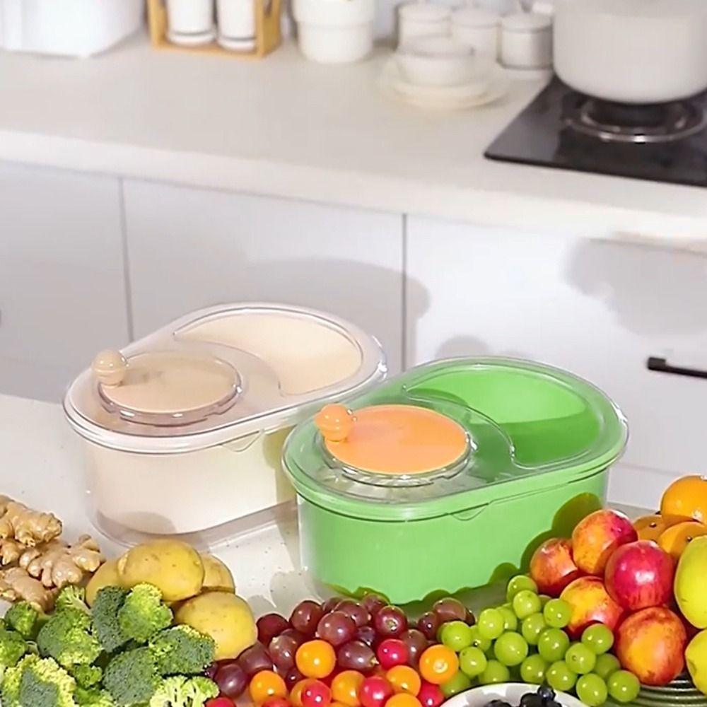 Double Layer Vegetable Fruits Cleaner Basket Manual Vegetable Drain Basket  Restaurant