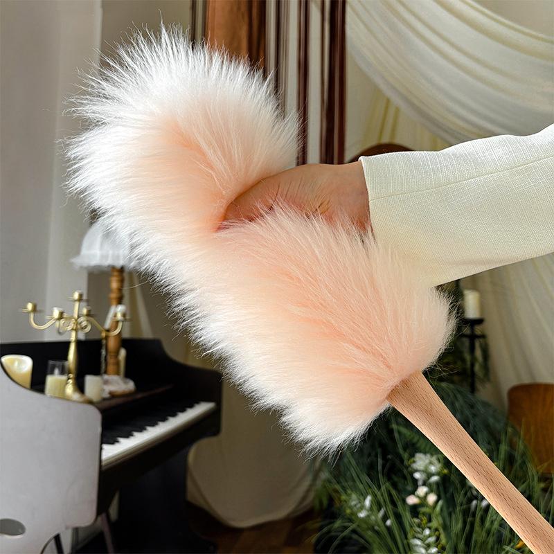 1PC Home Cleaning Real Wool Duster, Electrostatic Dust Removal Hanging Feather Dusters Cleaner for Car Piano Lamp Furniture