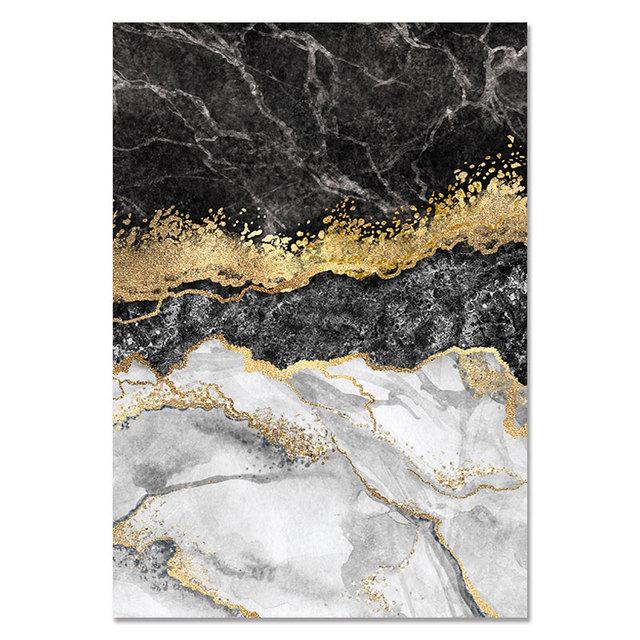 

Абстрактное настенное искусство, черно-белая картина на холсте, мраморная мозаика с золотыми прожилками, постеры, принты, настенная картина для декора гостиной 21x30cm No Framed