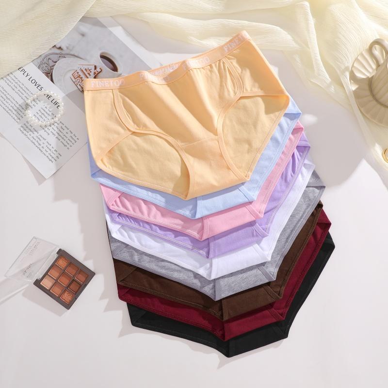 5Pcs/Set Women's Cotton Briefs Letter Belt Panties Seamless High Waist Breathable Underwear Female Stretch Comfortable Lingerie