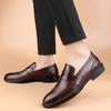 Carved Block Leather Business Dress Casual Leather Shoes Men's British Round Head Loafers Men's Shoes