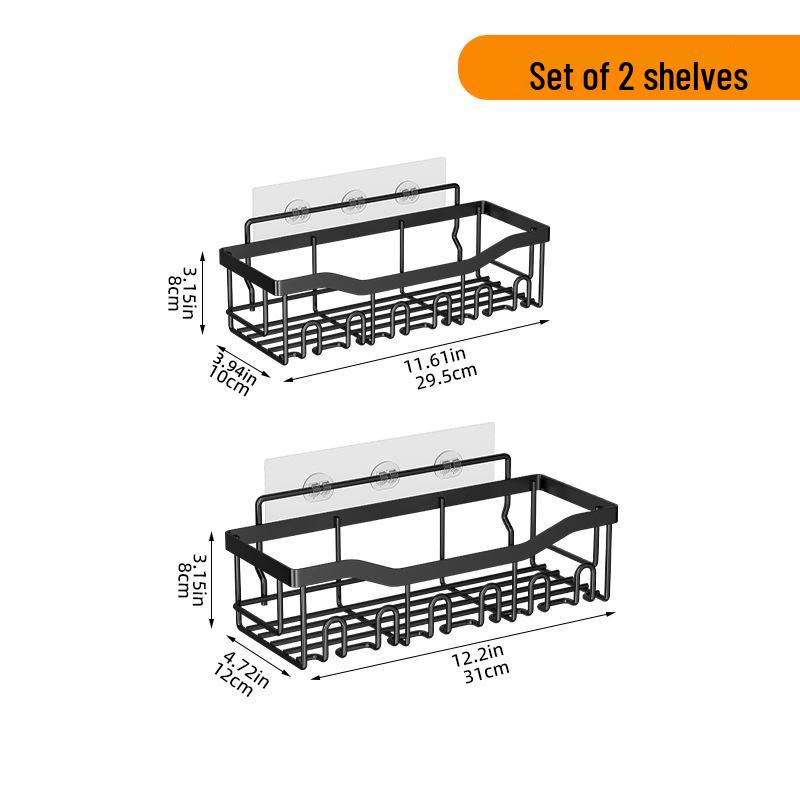 Wall-Mounted Wrought Iron Bathroom Storage Rack Set