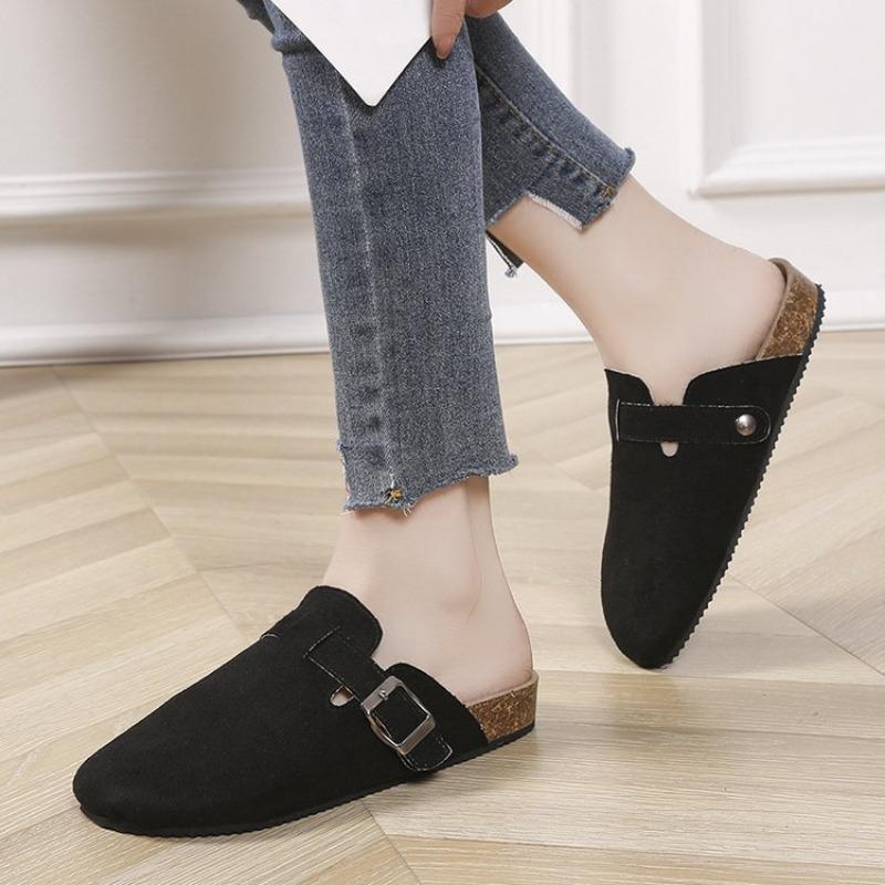 Cork Suede Clogs Women's Cork Slippers Summer Cork Sandals Fashion Beach Slide Classic Mule Women's Clogs Overhead Shoes