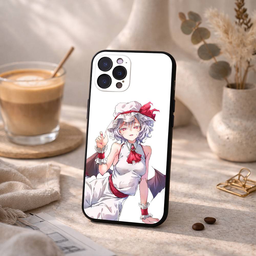 Cute TouHou Project Flandre Phone Case For iPhone17 16 15 14 13 12 11 Pro Max Plus,5G Soft Black Case