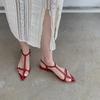 Fashion New Summer Women Sandal Fashion Narrow Band Flat Ladies Gladiator Shoes Pointed Toe Ankle Buckle Sandals for Women Zapatos Muje