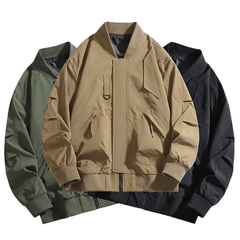 New Jacket Men's Business Jacket Baseball Collar Casual Jacket Men's Solid Color Large Size Youth Jacket