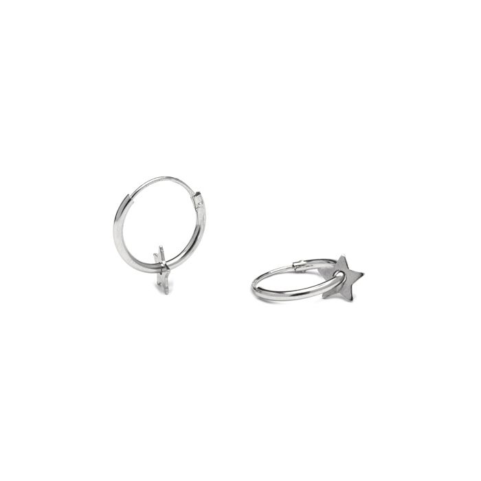 Boucles D'oreilles Luxenter En Argent 925 Plaqué Finition En Rhodié Largeur 5,7mm - Essential