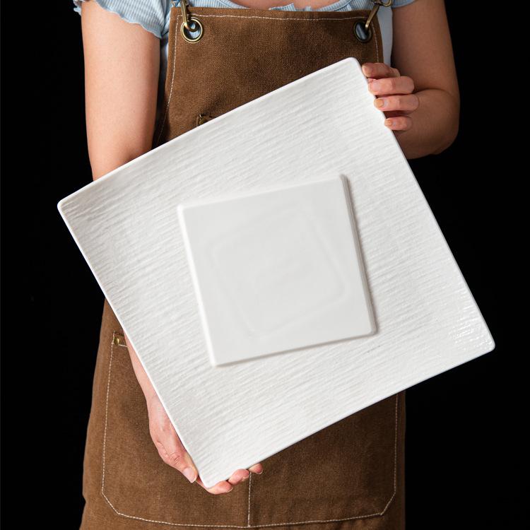 European Ceramic Plate: Large Underglaze Color Stone Texture Soup Bowl, Microwave Safe for Restaurants and Hotels