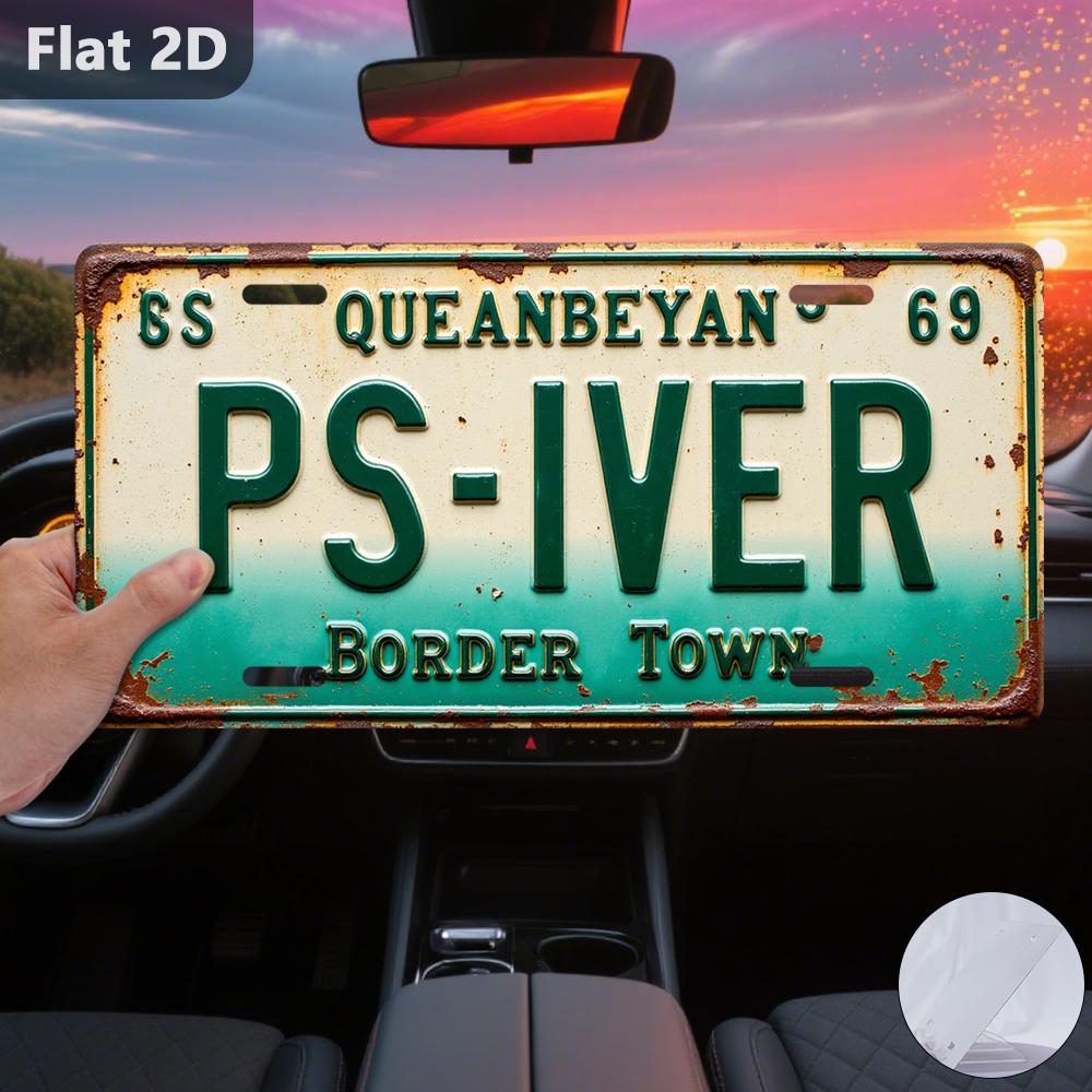 pc Only for Decoration Decor Sign Border Town Retro Home Decor License Plate ShapedGifts for Family and Friends 15x30cm(5.9x7.8inch)