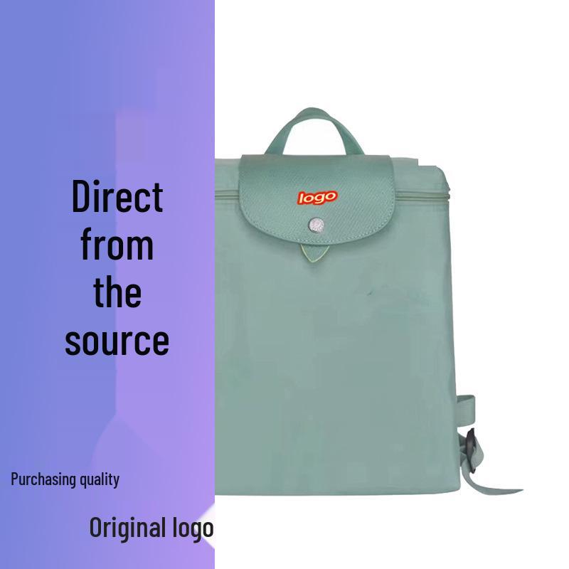 French Dragon Inlay Waterproof Nylon Backpack with Phone and ID Pocket - Women's Casual Street Style
