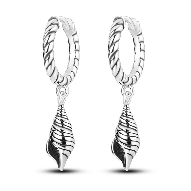 Original 925 Sterling Silver Eardrop Earrings Simple Snake Bone Pattern Hoop Earrings For Women Wedding Birthday Gift