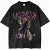 Anime Dragon Ball Gym T Shirt Men Vintage Wash Cotton Graphic Print Women Casual Short Sleeve Tee 2025 Summer Tops Streetwear