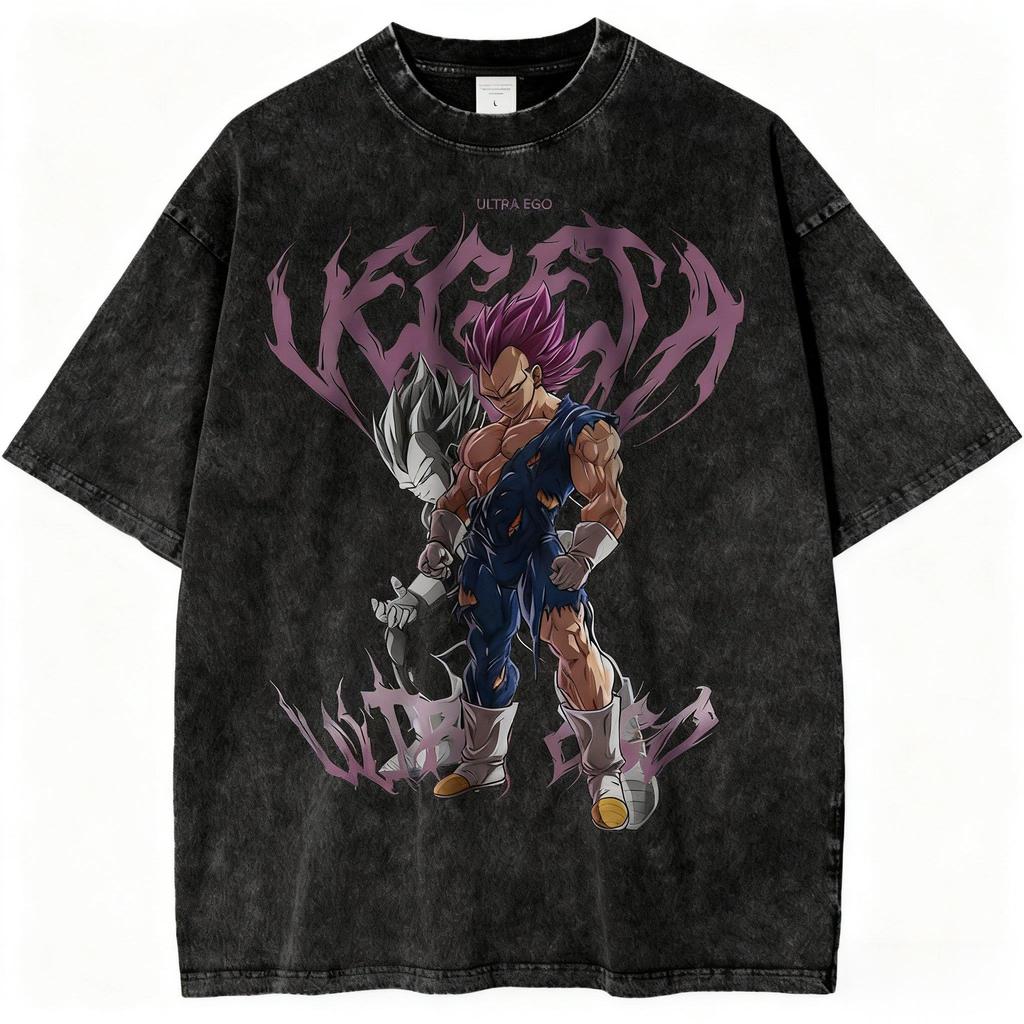 Anime Dragon Ball Gym T Shirt Men Vintage Wash Cotton Graphic Print Women Casual Short Sleeve Tee 2025 Summer Tops Streetwear