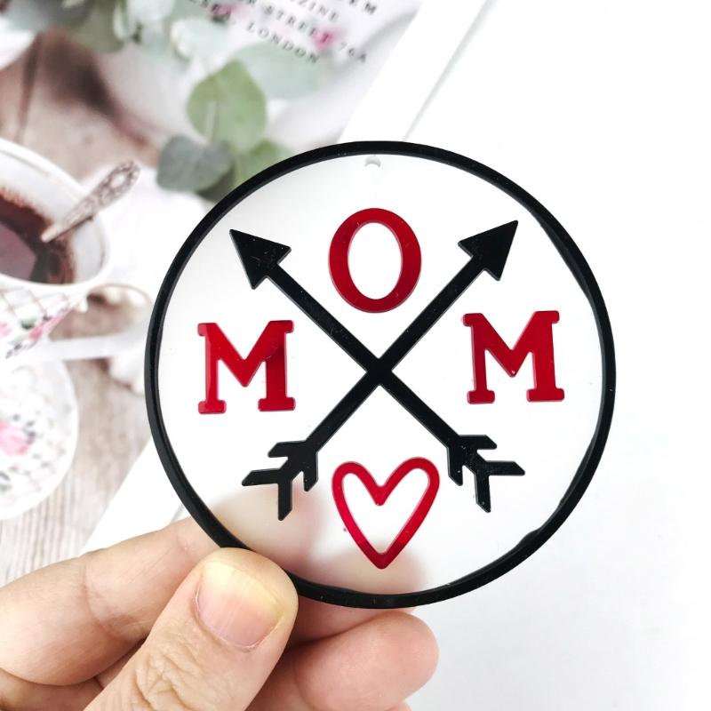 Kreis Silikonharzform, Muttertag Epoxidgussform für DIY Handwerk Anhänger Schmuckherstellung Schlüsselanhänger Silikonform