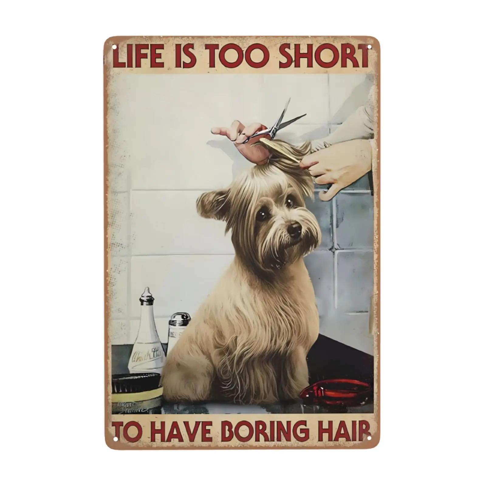 

Mfoever pc Dog Salon Vintage Wall Metal Tin Signs Retro Dog Grooming Salon Sign Farmhouse Country Kitchen Home Garden Wall Decor Art (as the picture,20x30cm)