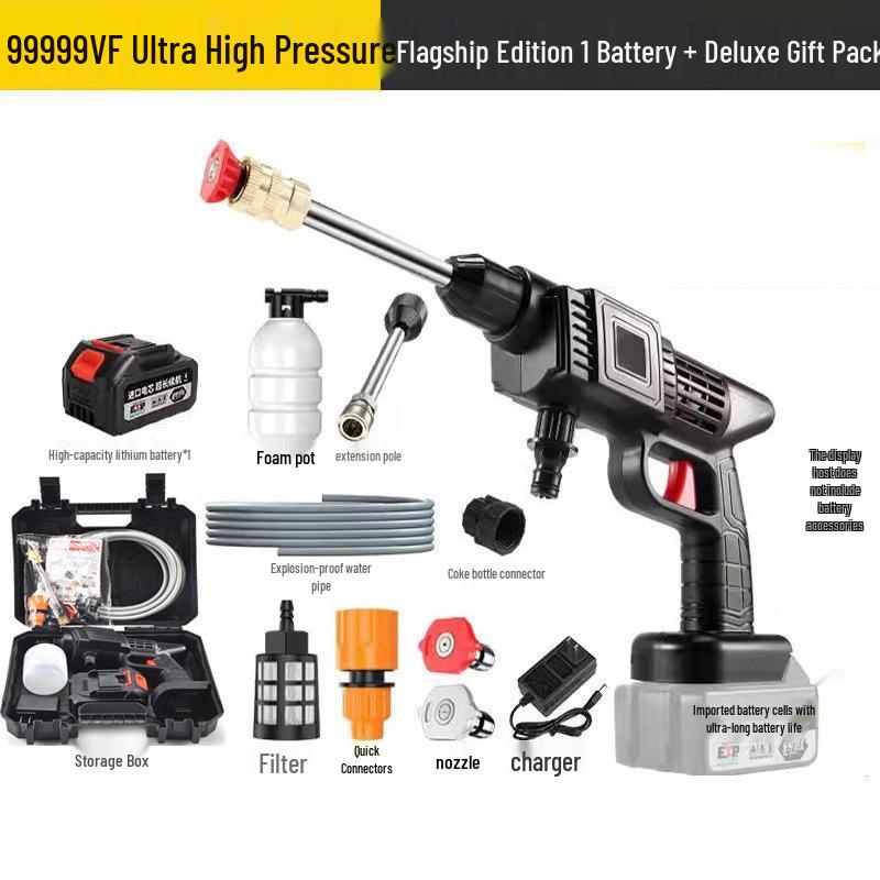 Kabellose Hochdruck-Autowasch-Wasserpistole mit Lithiumbatterie für kraftvolle Reinigung