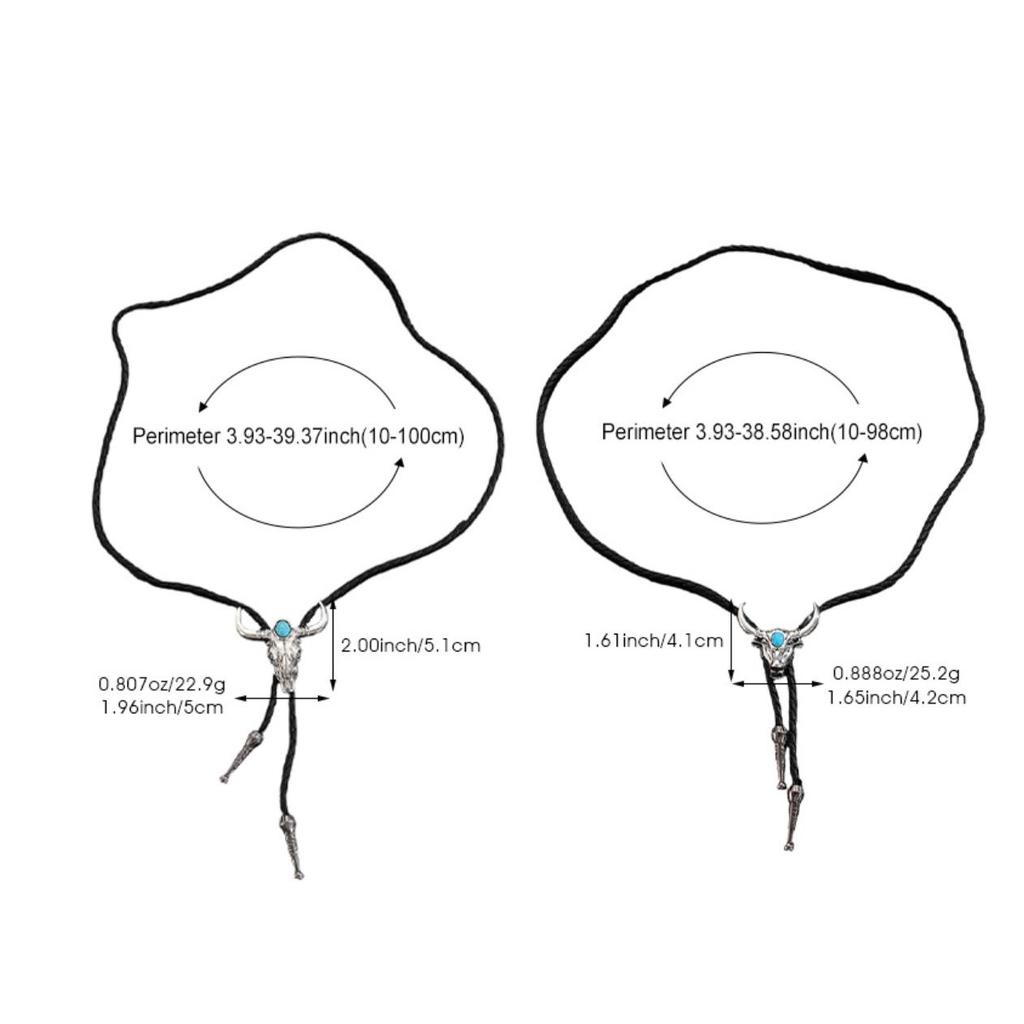 Retro Fashion Long Leather Cow Head Necklace Pendant