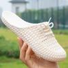 Women's Sandals Summer Hollow Toecap Female Flat Slippers Outdoor Casual  Beach Solid Color Breathable Soft Ladies Hole Sandals