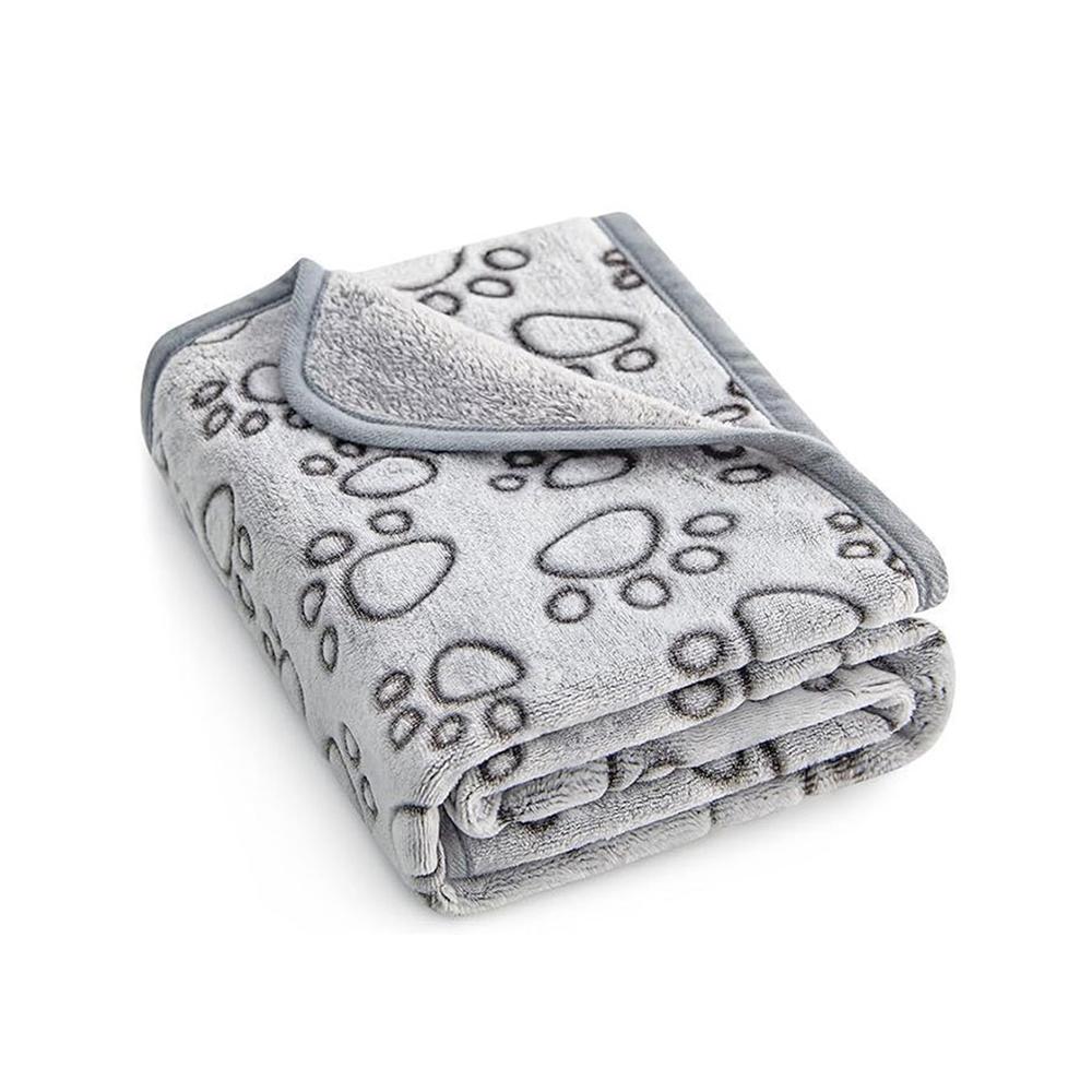 

Pet Blanket, Warm, Trimmed, Footprints Covered, Cat And Dog Mat, Flannel Embossed Pet Blanket