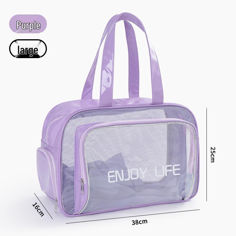 Waterproof Wet/Dry Beach & Fitness Toiletry Bag - Large Capacity Handheld Storage for Makeup & Swimming Gear