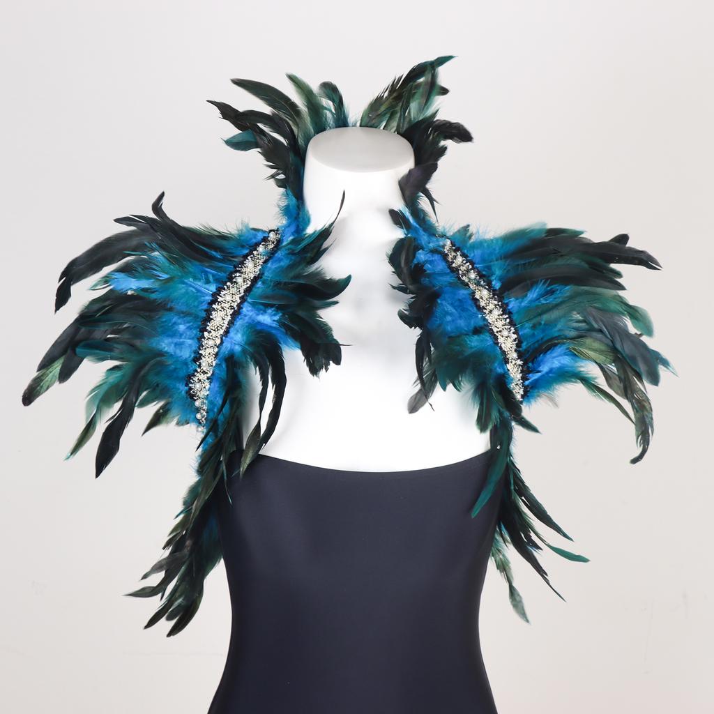 Fashion Feather Shawl Cape Stage Performance Costume Feather Vest Fake Collar Scarf Masquerade Role Playing Anime Accessories