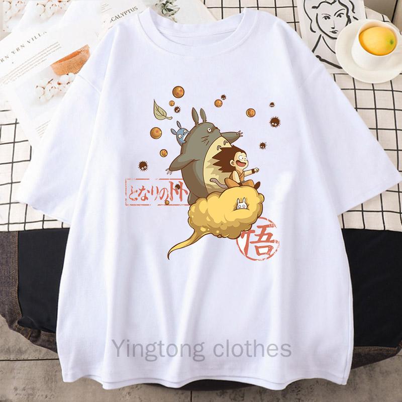 

Totoro Studio Ghibli T Shirt Women Harajuku Ullzang T Shirt Fashion Anime T-shirt Funny Cartoon TShirts Top Tees Female XS