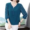 Mom Blouses Solid Chiffon Blouse Casual Thin and Beautiful Long Sleeve Women Shirts Clothes