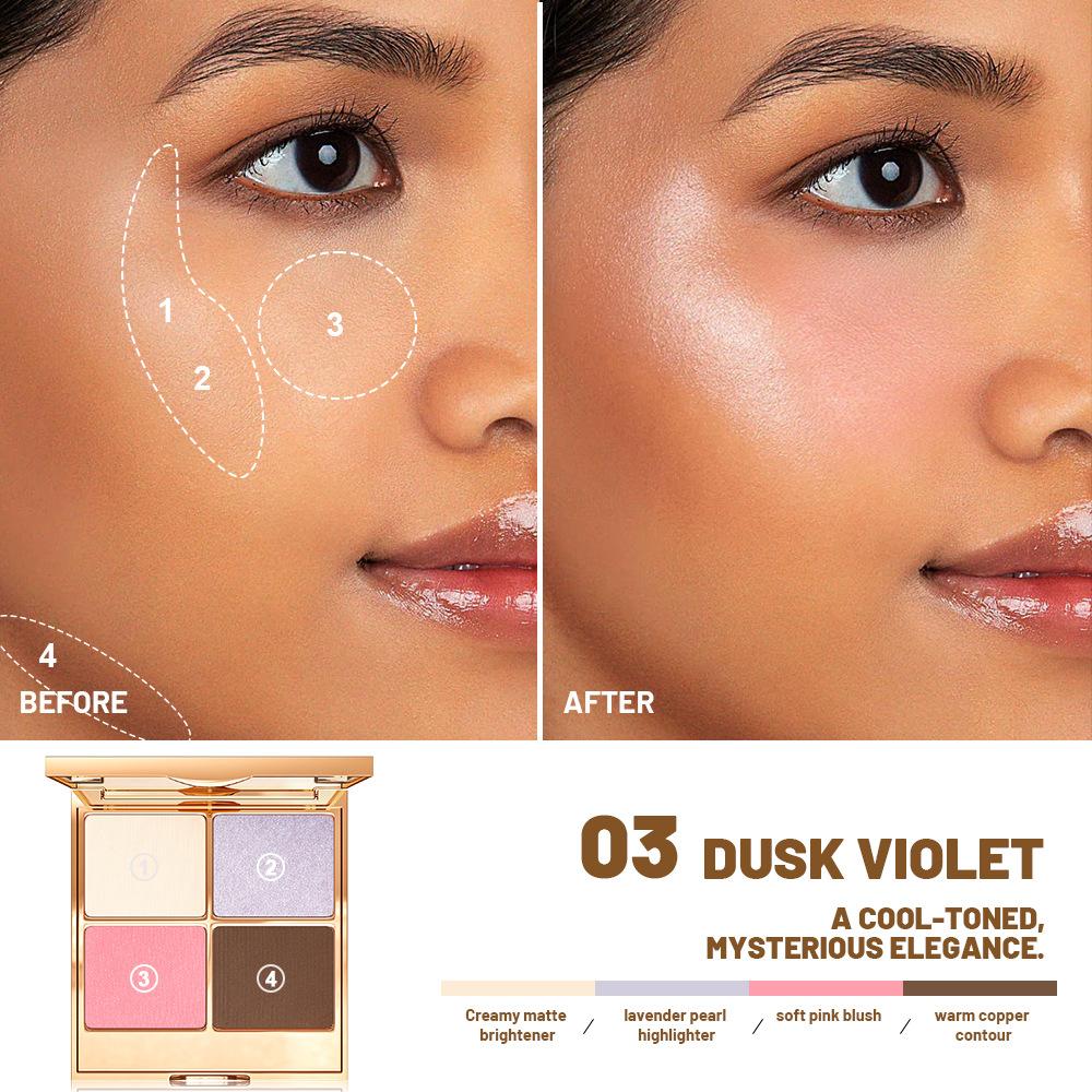 

Многофункциональная палетка для лица «четыре в одном» Перламутровая Матовая Хайлайтер Румяна Компактный поддон Водостойкая Бархатная Палетка теней для век