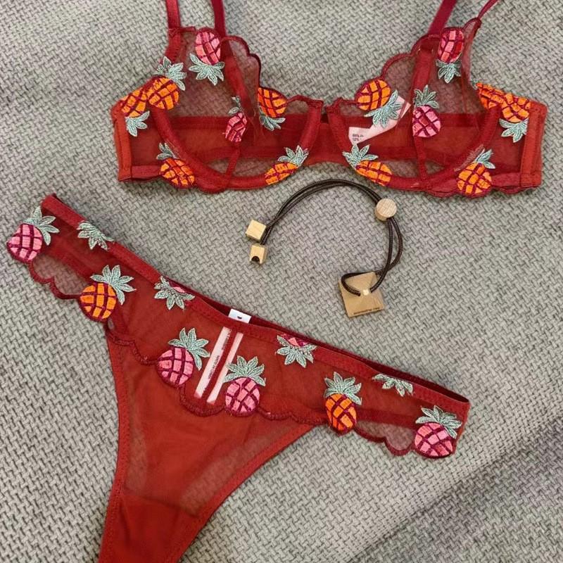 

Женское ультратонкое сетчатое нижнее белье Pipleneap с вышивкой, сексуальный кружевной бюстгальтер, модный французский летний комплект нижнего белья, бюстгальтеры и комплекты с Т-образной спинкой XL