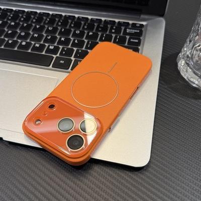 New Leather Pattern Magnetic Phone Case for Apple 17PROMAX Anti Drop Case Fashionable and Cute Magnetic Phone Case