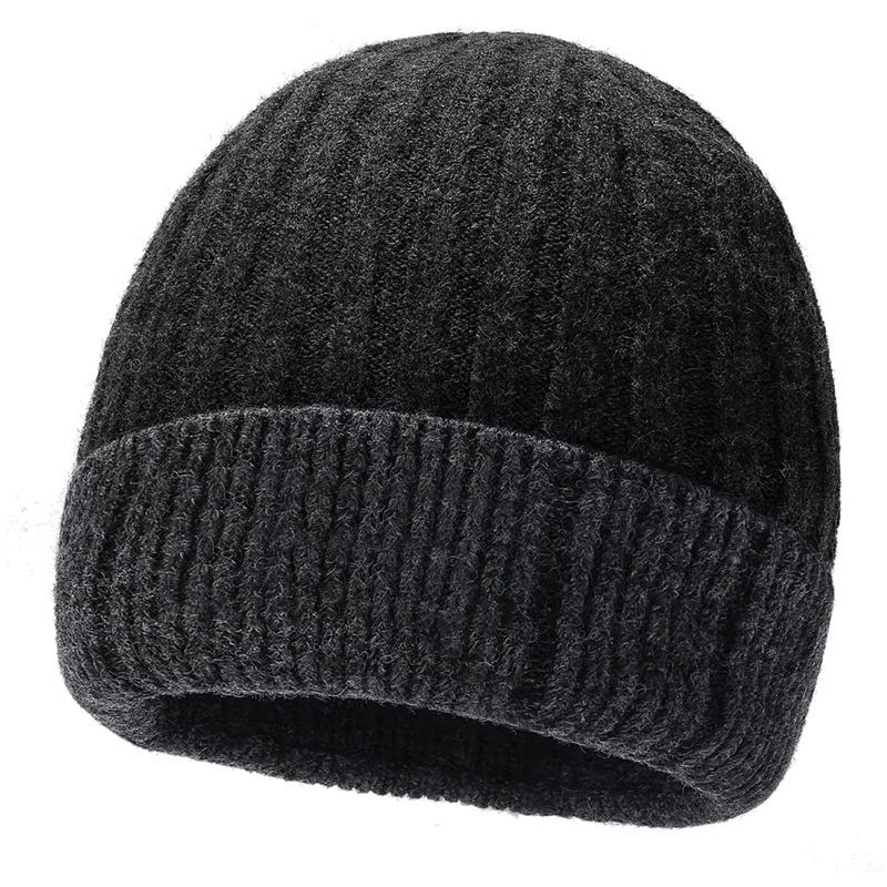 Winter Men Wool Hat Color-Matching Knitted Hat Outdoor Warm Cold-Proof Hat