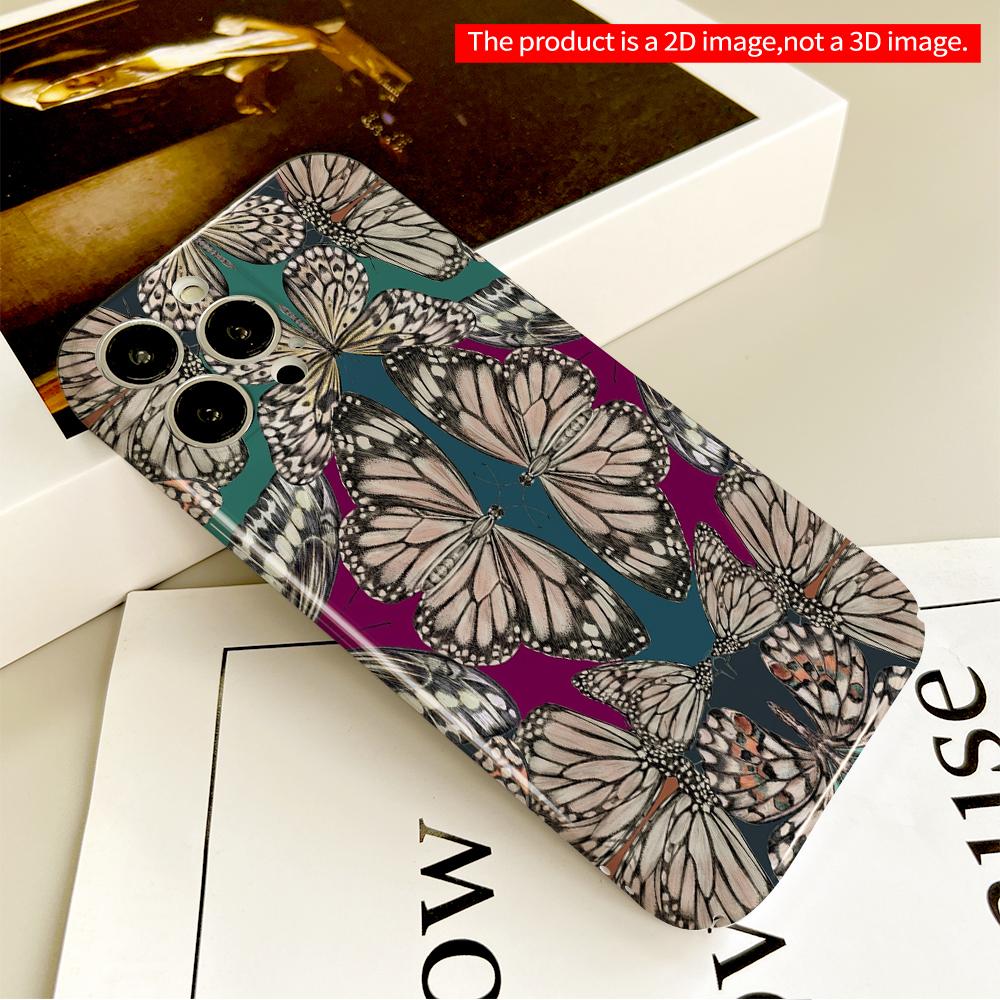 Butterfly Pattern Phone Case All Inclusive Film Hard Phone Case, Compatible with iPhone 18 Pro Max 17 16 15 14 13 12 11