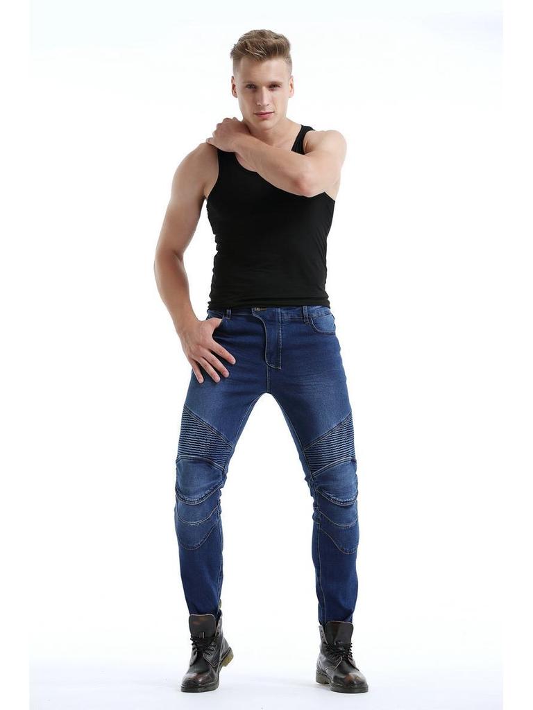 High Elasticity Straight Leg Motorcycle Riding Jeans