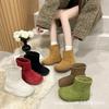 Snow boots women's winter velvet thickened waterproof sub-zero thick-soled casual short boots tide
