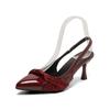 Show leg height, temperament, fashion, French pointed head, high heel, bag head sandals, women's new thin heel back strap single shoes