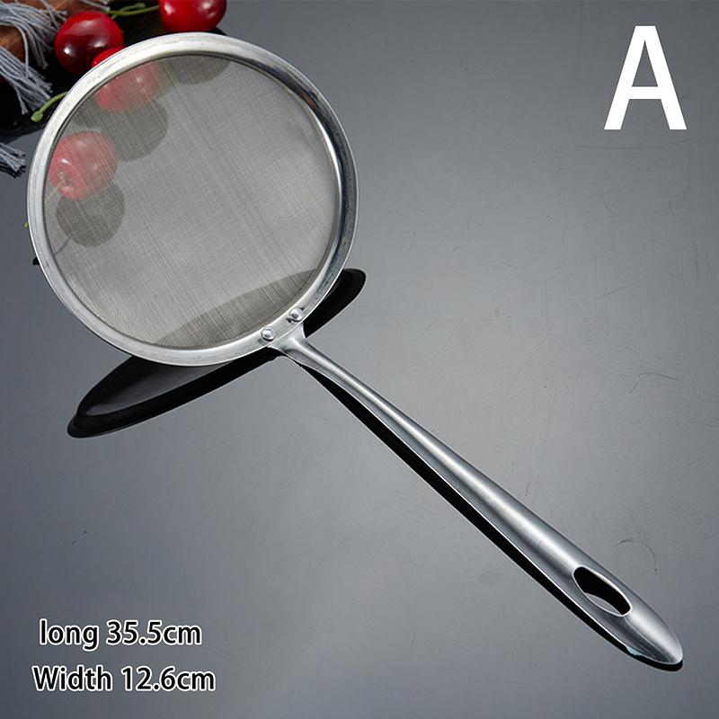 Fine Mesh Stainless Steel Colander Soy Milk Filter Oil Filter Spoon Foam Spoon Net Leak Gadgets Kitchen Accessories