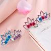 Rhinestone Rose Flower Girls Fashion Hair Comb Crown Hairpin For Girls Kids Gift Hair Jewelry