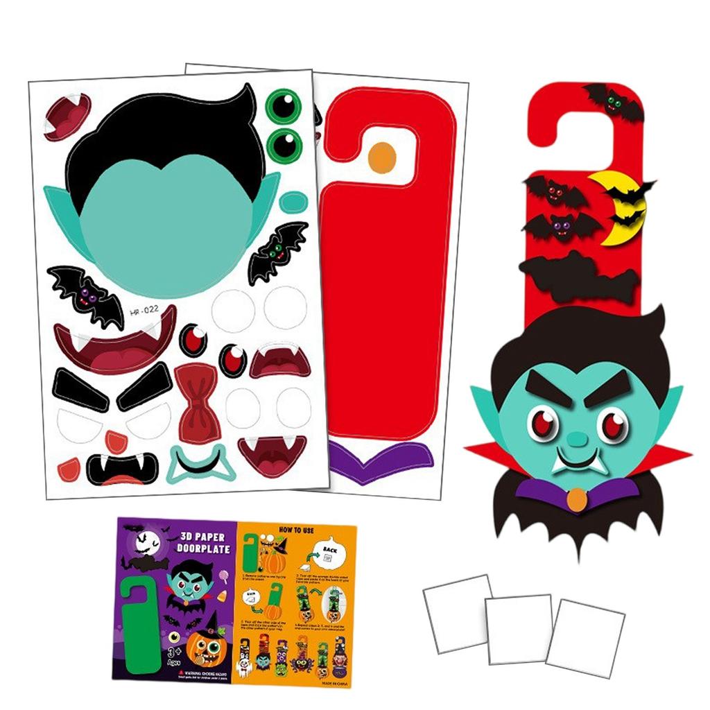 DIY Children's Cartoon Halloween Decorative Door Stickers, Festival Pumpkin Festival Game Set .