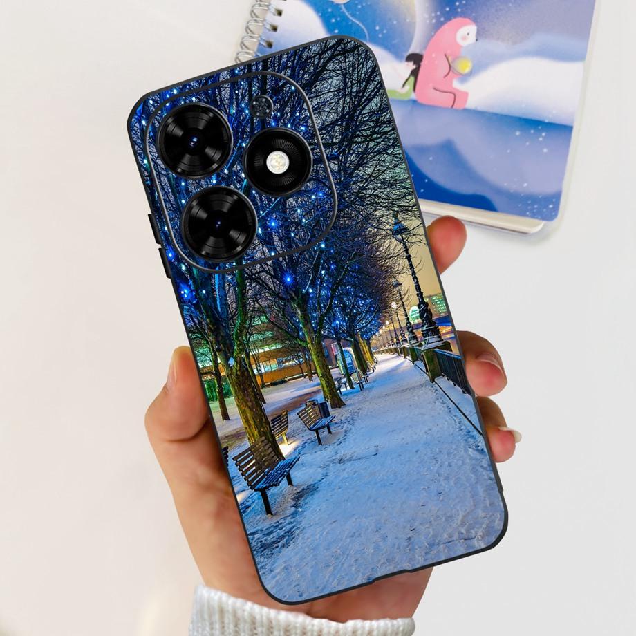 For Tecno Spark Go 2024 Cover Case Ultra Slim Soft TPU Bumper Shell On Infinix Hot 40i Hot 40 Pro Hot40 Fundas Painting Cartoon