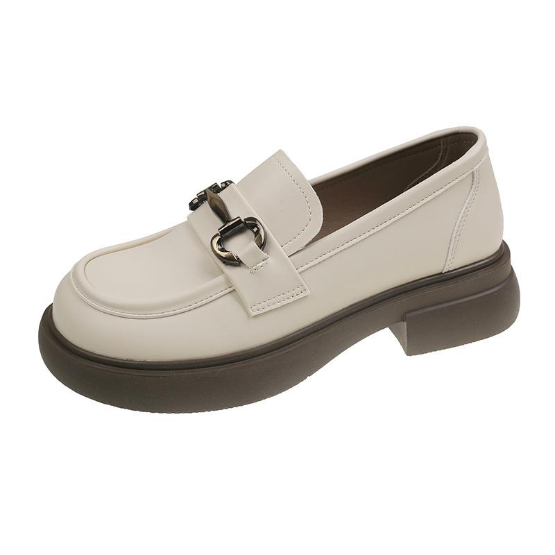 

2024 новые туфли из кожи в британском стиле, мягкие туфли на толстом каблуке, женские туфли на платформе, черные, универсальные туфли для поездок на работу 35