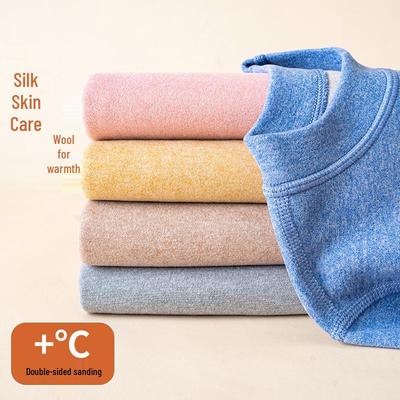 Children's Silk Warm Winter Pajama Set - Thickened Base Layer for Boys and Girls