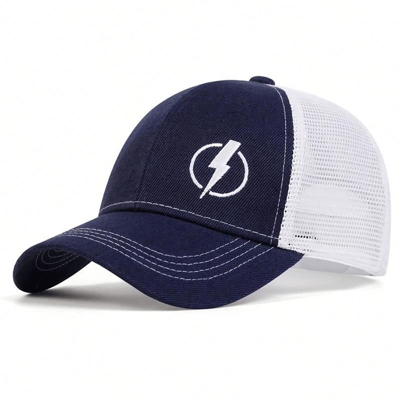 

Unisex Lightning Embroidery Baseball Net Caps Spring and Summer Outdoor Adjustable Casual Hats Sunscreen Hat Темно-синій