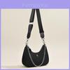 Bolsa de Corrente Preta Clássica Para Mulheres Elegante Bolsa de Ombro Hobo Com Nylon Impermeável